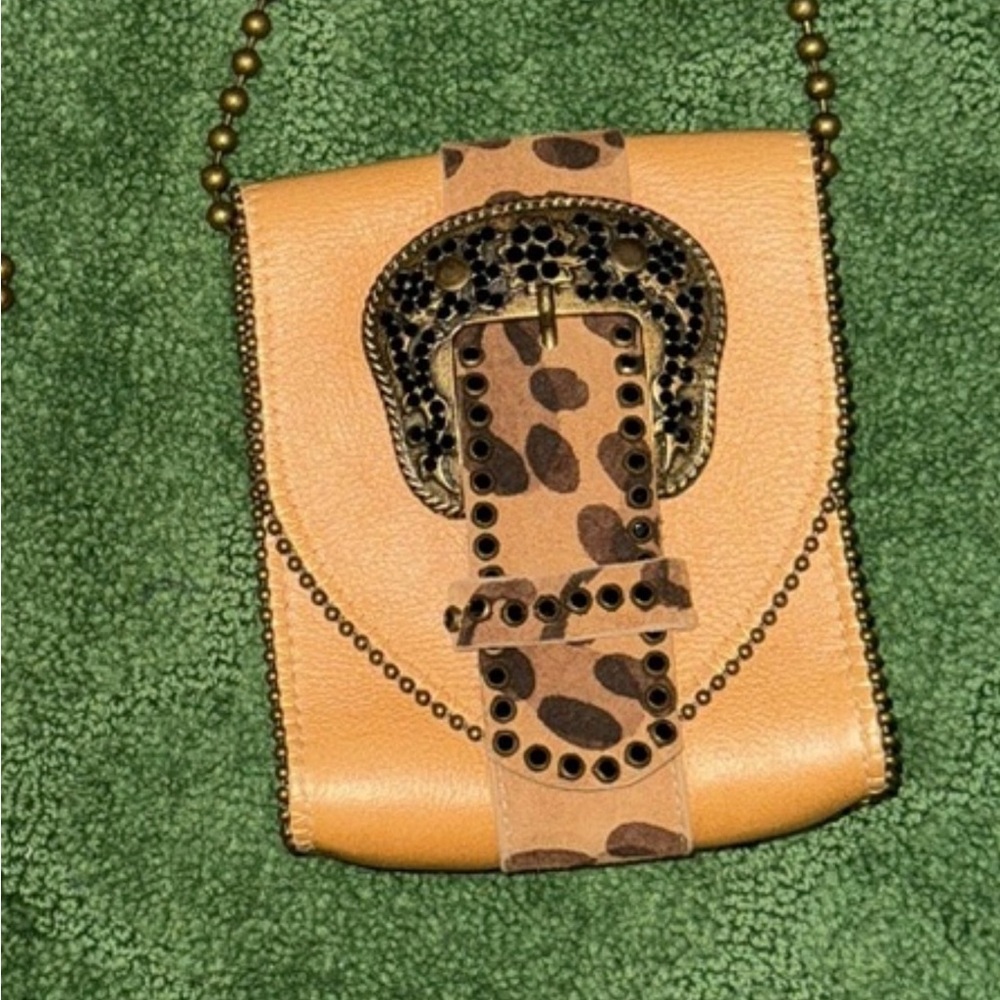 Leatherock Western Minibag with Animal Print and Rhinestones